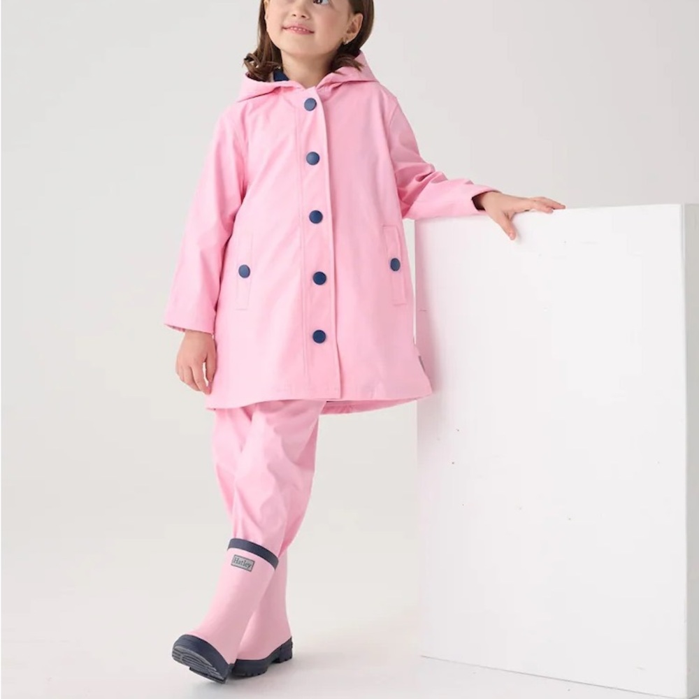 Hatley Pink Waterproof Splash Jacket Girls Size 2 Raincoat Hooded - Picture 5 of 6